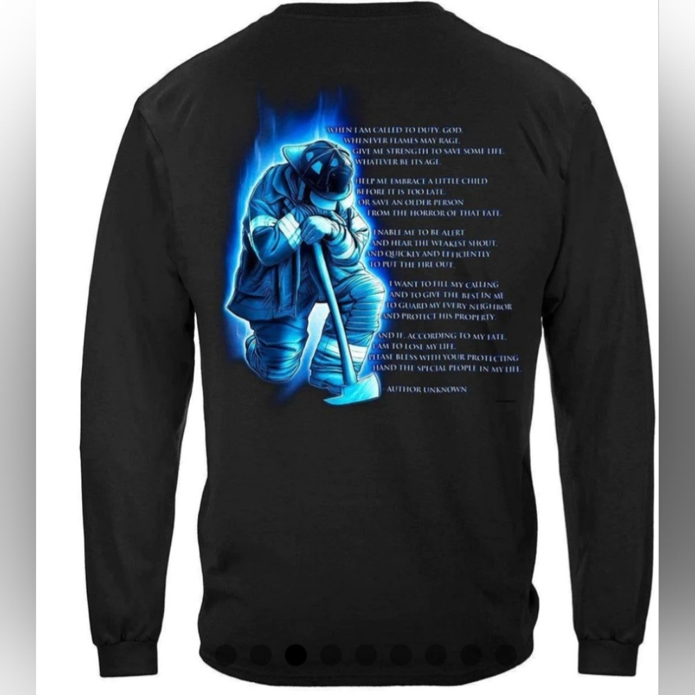 Firefighter's Prayer Long-Sleeve t-shirt. Men's size Medium